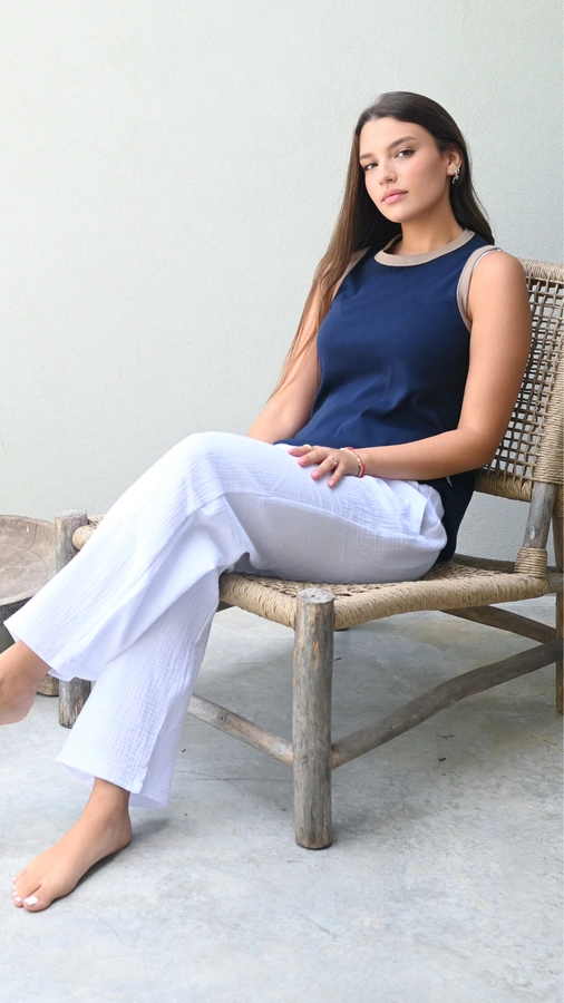 גופיית טריקו נייבי/כאמל - עידית