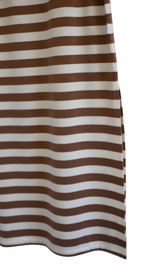 חצאית פסים - שמנת/מוקה