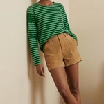 חולצת טי פסים קלאסית - ירוק/נייבי - מארה