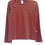 חולצת טי פסים קלאסית - כתום/נייבי - מארה