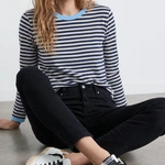 חולצת פסים - נייבי/תכלת - עידית