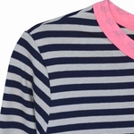 חולצת פסים - נייבי/ורוד ניאון - עידית