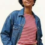 חולצת טי כתף שמוטה - פסים אדום - מרני