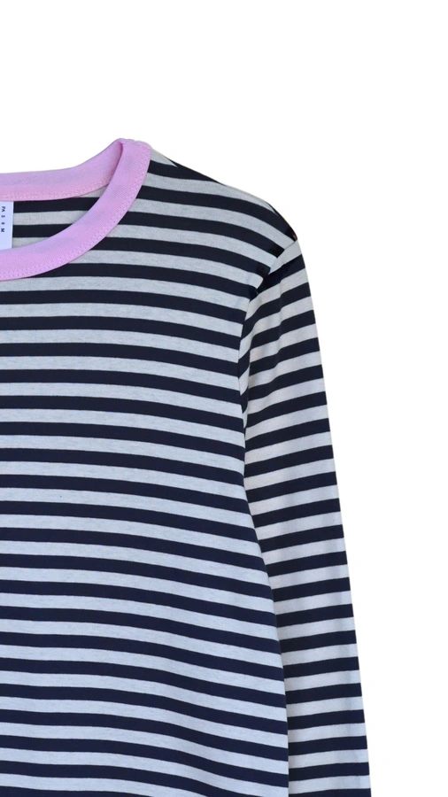 חולצת פסים - נייבי/ורוד בייבי - עידית