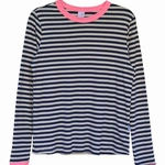 חולצת פסים - נייבי/ורוד ניאון - עידית