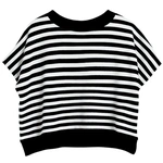 חולצת ג׳יין ללא שרוול - פסים שחור/שחור