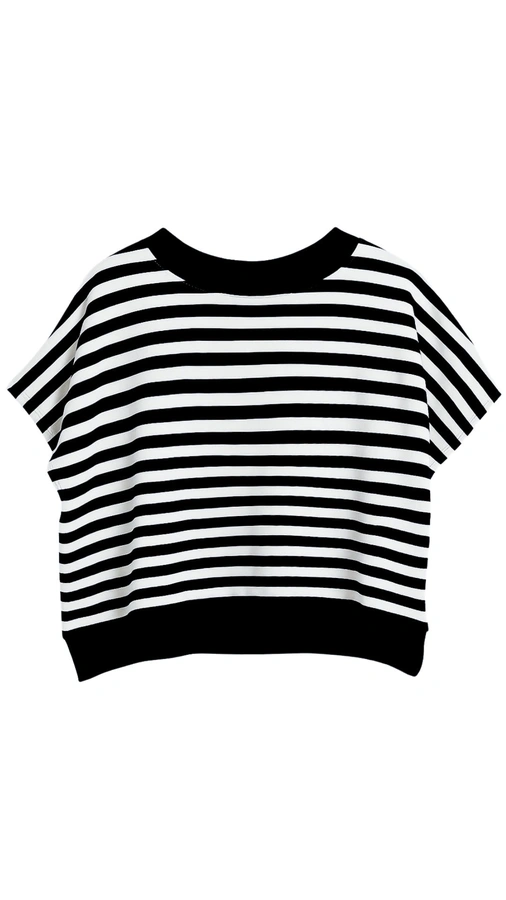 חולצת ג׳יין ללא שרוול - פסים שחור/שחור