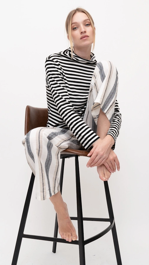 גולף כותנה אורגנית - פסים כאמל - אן