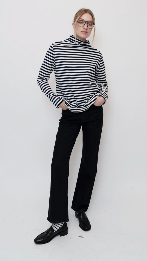 גולף כותנה אורגנית - פסים כאמל - אן