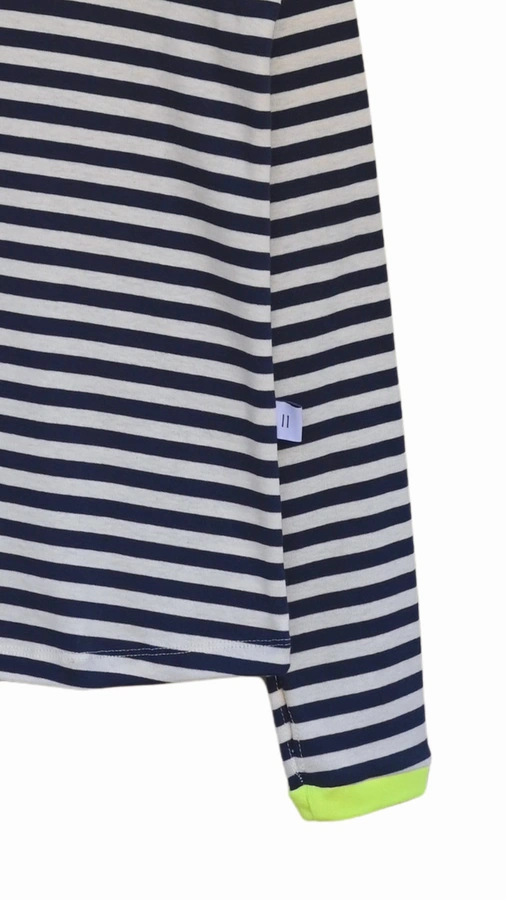 חולצת פסים - נייבי/צהוב ניאון - עידית