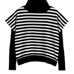 חולצת ג׳יין ללא שרוול - פסים שחור/שחור