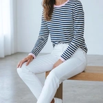 חולצת פסים - נייבי/ורוד בייבי - עידית