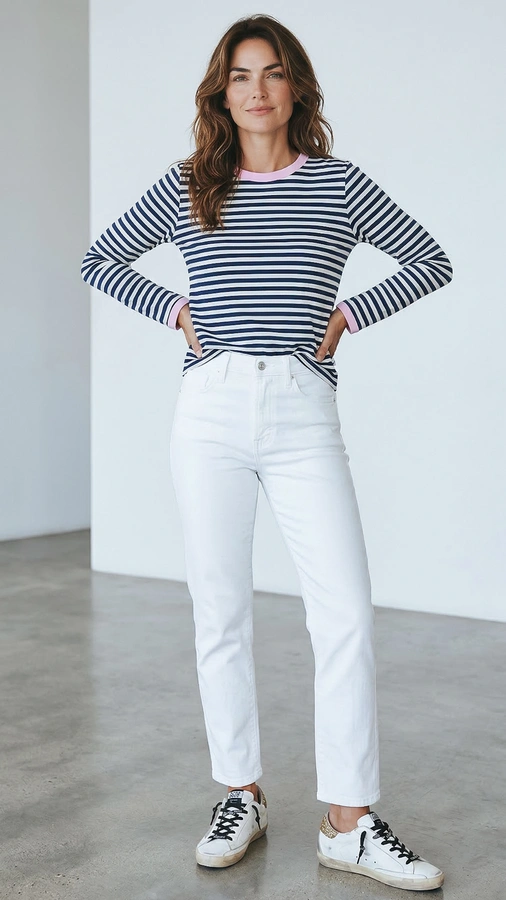 חולצת פסים - נייבי/ורוד בייבי - עידית