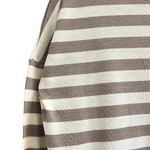 חולצת טי כתף שמוטה - פסים שמנת/חום - מירן