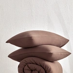 סט ציפה + ציפיות - 100% טטרה כותנה - שוקולד מריר