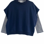 חולצת טי פסים נייבי קלאסית - מארי