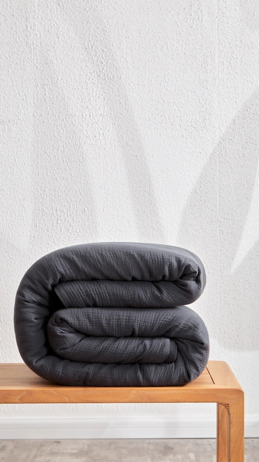 סט ציפה + ציפיות - 100% טטרה כותנה - גרפיט