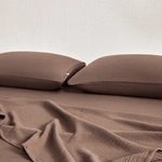 סט סדין + ציפיות 100% טטרה כותנה - שוקולד מריר