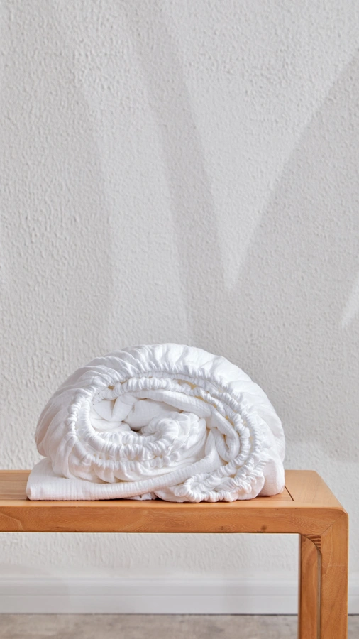 סט סדין + ציפיות - 100% טטרה כותנה - לבן