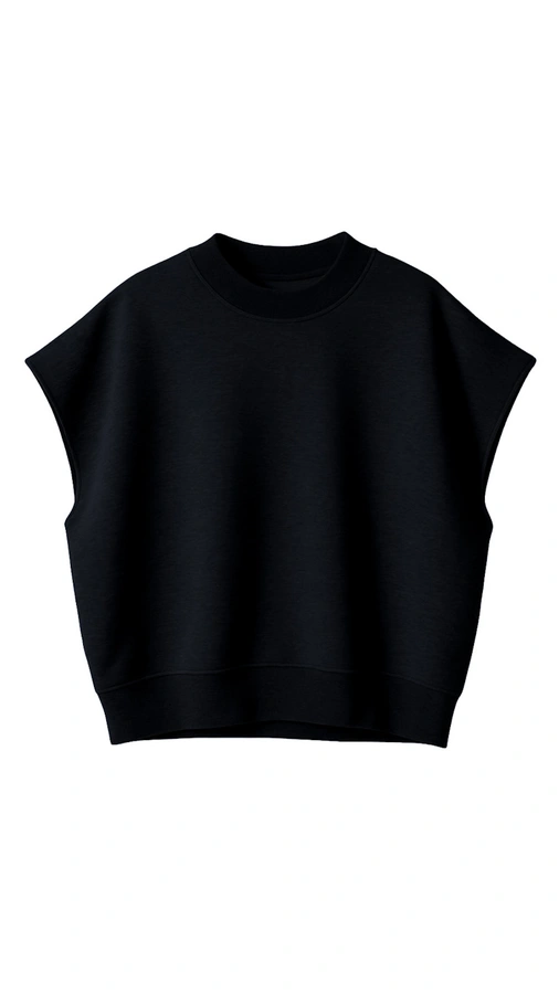 חולצת ג׳יין ללא שרוול - שחור