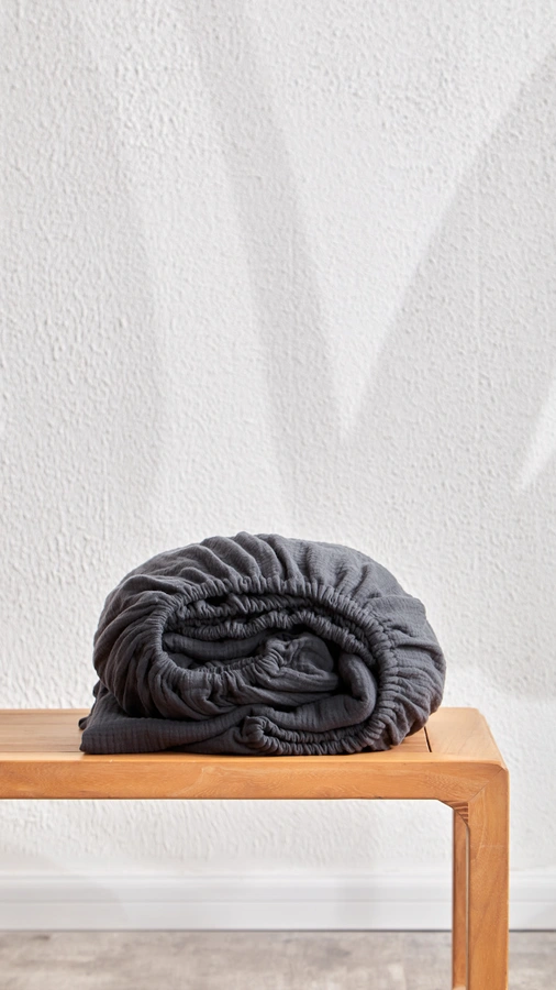 סט סדין + ציפיות - 100% טטרה כותנה - גרפיט