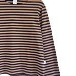 חולצת טי פסים קלאסית - חום/נייבי - מארי