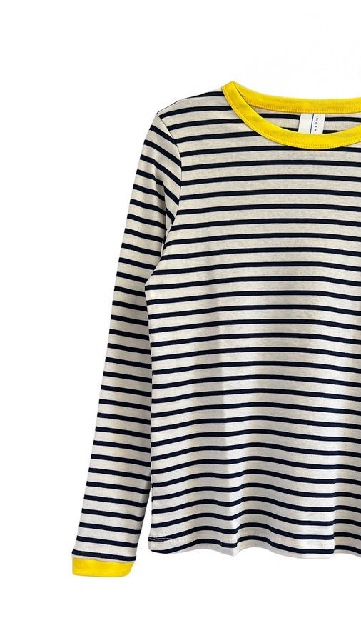חולצת פסים ברטון - נייבי/צהוב - דיתי
