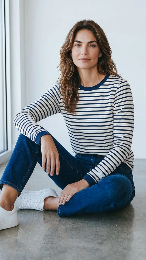 חולצת פסים ברטון - נייבי/נייבי - דיתי