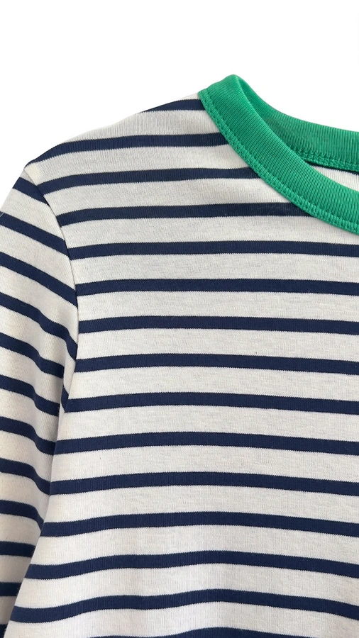 חולצת פסים ברטון - נייבי/ירוק - דיתי