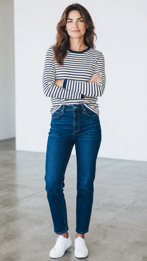 חולצת פסים ברטון - נייבי/נייבי - דיתי