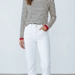 חולצת פסים ברטון - שוקולד/אדום - דיתי