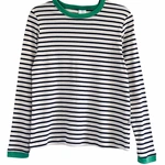חולצת פסים ברטון - נייבי/ירוק - דיתי