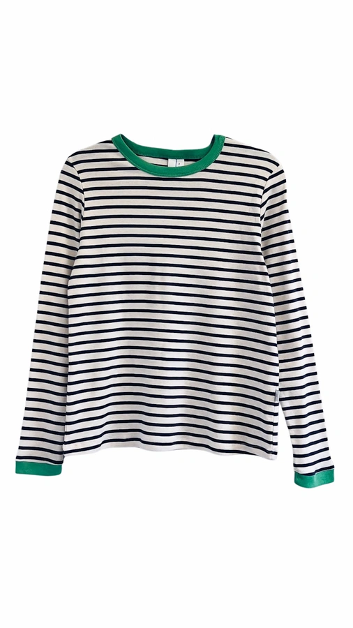 חולצת פסים ברטון - נייבי/ירוק - דיתי