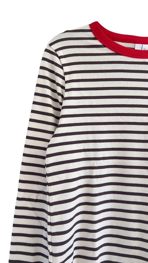 חולצת פסים ברטון - שוקולד/אדום - דיתי