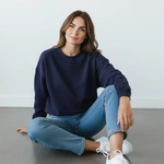 חולצת עמנואל צווארון ריב עגול - נייבי