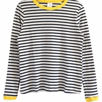 חולצת פסים ברטון - נייבי/צהוב - דיתי