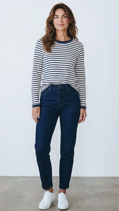 חולצת פסים ברטון - נייבי/נייבי - דיתי