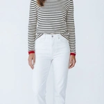 חולצת פסים ברטון - שוקולד/אדום - דיתי