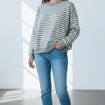 חולצת עמנואל - פסים אפור מלאנז׳/אפור